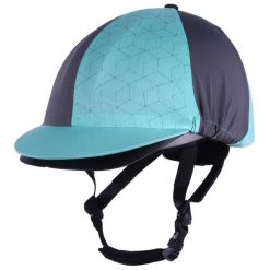 Czapka do kasku jeździeckiego QHP Eldorado. Niebieskie czapki damskie QHP, bez wzorów, eleganckie. Za 139.50 zł.