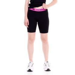 Krótkie legginsy Energy. Czarne legginsy damskie LEONE 1947 APPAREL, bez wzorów, z tkaniny. Za 82.10 zł.