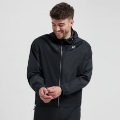 Kurtka przeciwdeszczowa Rogelli Commuter Core. Czarne kurtki męskie Rogelli, l, bez wzorów, biznesowe, bez kaptura. Za 240.00 zł.