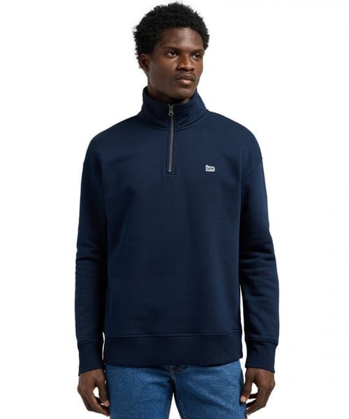 MESKA BLUZA LEE HALF ZIP SWS RIVET NAVY 112371840. Niebieskie bluzy męskie Lee, s, bez wzorów, bez ramiączek, bez kaptura. Za 189.99 zł.