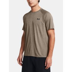 T-Shirt Męski Sportowy Under Armour Tech Textured. Brązowe koszulki sportowe męskie Under Armour, m, bez wzorów, bez ramiączek, na fitness i siłownię. Za 139.99 zł.