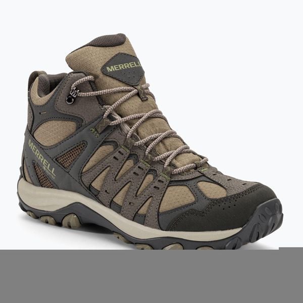 Buty turystyczne męskie Merrell Accentor 3 Sport Mid GTX. Brązowe buty zimowe męskie Merrell, bez wzorów, bez obcasa, bez zapięcia. Za 384.80 zł.