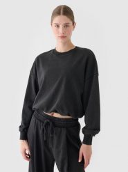 4F Bluza dresowa nierozpinana bez kaptura damska - czarna S. Czarne bluzy damskie 4F, s, bez wzorów, z bawełny, klasyczne, bez ramiączek, bez kaptura. W wyprzedaży za 79.99 zł.