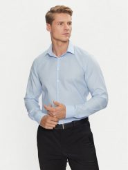 Calvin Klein Koszula Non Iron Tonal Strct Slim Shirt K10K113848 Niebieski Regular Fit. Niebieskie koszule męskie Calvin Klein, m, bez wzorów, z bawełny, biznesowe, bez kołnierzyka, bez ramiączek. Za 219.99 zł.