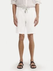 Bugatti Szorty materiałowe 1949-76419C D Biały Regular Fit. Białe szorty męskie Bugatti, bez wzorów, z bawełny. Za 349.99 zł.