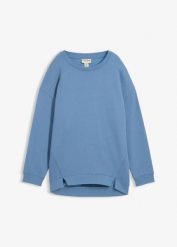 Bluza oversize z mieszanki bawełny. Białe bluzy damskie bonprix, bez wzorów, z bawełny, bez ramiączek, bez kaptura. Za 84.99 zł.
