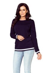 Nierozpinana Granatowa Bluza ze Ściągaczami. Bluzy damskie Numoco, s, bez wzorów, z materiału, bez ramiączek, bez kaptura. Za 155.90 zł.