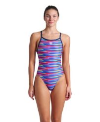 Strój Kąpielowy damski Arena Racing Stripe Swimsuit. Niebieskie stroje kąpielowe damskie ARENA, l, bez wzorów, z materiału. Za 219.99 zł.