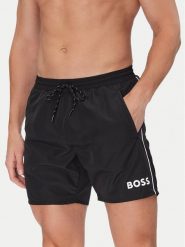 BOSS Szorty kąpielowe Starfish 50514429 Czarny Regular Fit. Czarne kąpielówki męskie Boss, m, bez wzorów, z syntetyku. Za 203.99 zł.