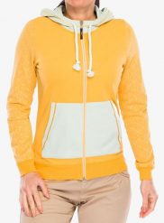 Bluza z kapturem damska Edelrid Bege Zip Hoody. Żółte bluzy damskie EDELRID, m, bez wzorów, z bawełny, klasyczne, bez ramiączek, z kapturem. Za 296.99 zł.