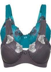 Biustonosz minimizer z wyściełanymi ramiączkami (2 szt.). Niebieskie biustonosze bonprix, bez wzorów. Za 112.99 zł.