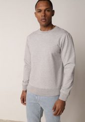 Szara Bluza o Klasycznym Kroju z Bawełną Merinne. Szare bluzy męskie Born2be, l, bez wzorów, z bawełny, casualowe, bez ramiączek, bez kaptura. Za 89.99 zł.