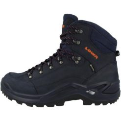 Buty trekkingowe męskie Lowa Renegade Gtx. Niebieskie trekkingi męskie Lowa, z materiału, za kostkę, bez zapięcia. Za 798.00 zł.