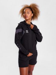 Damska bluza z kapturem na zamek błyskawiczny Hummel Travel. Czarne bluzy damskie Hummel, na wiosnę, s, bez wzorów, z bawełny, klasyczne, bez ramiączek, z kapturem. Za 251.25 zł.