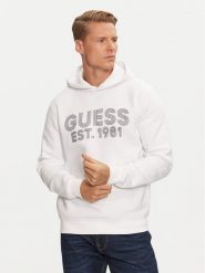 Guess Bluza M4YQ36 K9Z21 Biały Regular Fit. Białe bluzy męskie Guess, m, z aplikacjami, z bawełny, bez ramiączek, bez kaptura. Za 199.99 zł.