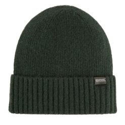 Czapka Damska Prążkowana Basic. Zielone czapki damskie Regatta, bez wzorów, z materiału. Za 54.99 zł.