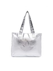 Adidas Torebka Shopper Metallic Pu Bag KR1566 Srebrny. Szare shopperki damskie Adidas, bez wzorów, ze skóry, bez dodatków. Za 239.99 zł.