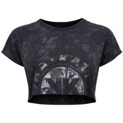 Top treningowy damski Gymshark KK Twins Raw Crop Top. Czarne topy damskie GYMSHARK, bez wzorów, bez kołnierzyka, bez ramiączek. Za 109.99 zł.