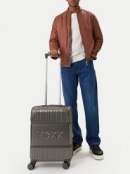 MEXX Walizka kabinowa CEO-MEXX-037-S-SILVER Srebrny. Szare walizki męskie Mexx, bez wzorów, z tworzywa sztucznego. Za 299.99 zł.