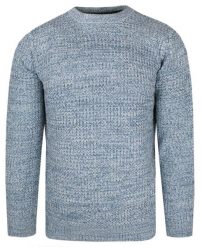 Męski Sweter Dziergany (Knit) - Brave Soul - Błękitny Melanż. Niebieskie swetry męskie Brave Soul, l, bez wzorów, dziergany, bez kołnierzyka, bez ramiączek. Za 119.00 zł.