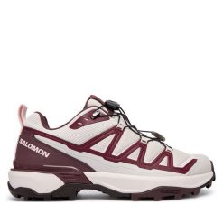 Trekkingi Salomon. Czerwone obuwie trekkingowe damskie Salomon, bez zapięcia. Za 579.99 zł.