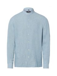 Nils Sundström Lniana koszula w stylu casual Mężczyźni Slim Fit len niebieski|biały, XXL. Białe koszule męskie Nils Sundström, m, bez wzorów, ze lnu, casualowe, bez kołnierzyka, bez ramiączek. Za 229.95 zł.