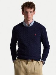 Polo Ralph Lauren Sweter 710876762002 Granatowy Regular Fit. Niebieskie swetry męskie Polo Ralph Lauren, m, bez wzorów, z wełny, bez kołnierzyka, bez ramiączek. Za 1,199.00 zł.