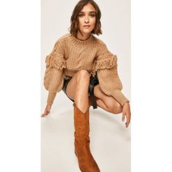 Answear - Sweter. Brązowe swetry nierozpinane damskie ANSWEAR, m, bez wzorów, z dzianiny, bez kołnierzyka, bez ramiączek. Za 139.90 zł.