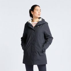 Ciepła parka przeciwdeszczowa damska Tribord Sailing 500. Brązowe parki damskie TRIBORD, m, bez wzorów, z materiału, bez kaptura. W wyprzedaży za 279.99 zł.