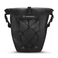 Wozinsky wodoodporna torba rowerowa sakwa na bagażnik 25l czarny (WBB24BK). Czarne torby podróżne damskie Wozinsky, bez wzorów, z materiału, duże. Za 169.00 zł.