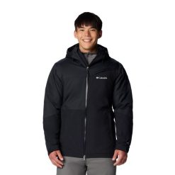 Kurtka narciarska męska Columbia Iceberg Point II. Czarne kurtki sportowe męskie Columbia, m, bez wzorów, z kapturem, narciarskie. Za 479.99 zł.