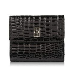 Portfel damski skórzany mały croco czarny z ochroną RFID Paolo Peruzzi AL-03-BL. Czarne portfele damskie Paolo Peruzzi, ze skóry. Za 79.00 zł.