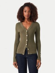 Guess Kardigan W6YR11 Z0950 Khaki Slim Fit. Brązowe kardigany damskie Guess, l, z aplikacjami, z wiskozy, bez kołnierzyka. Za 394.99 zł.