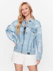 Versace Jeans Couture Kurtka jeansowa 74HAS44P Niebieski Regular Fit. Niebieskie kurtki damskie Versace Jeans Couture, bez wzorów, z bawełny, bez kaptura. Za 1,749.00 zł.