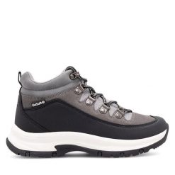 Trzewiki Go Soft. Szare botki damskie GO SOFT, bez wzorów, bez obcasa, na płaskiej podeszwie, bez zapięcia. Za 149.99 zł.