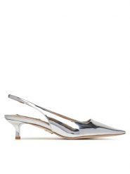 Steve Madden Czółenka Kari SM11003377 Srebrny. Szare czółenka damskie Steve Madden, bez wzorów, ze skóry, bez obcasa, bez zapięcia. Za 289.99 zł.