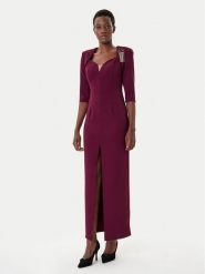 Rinascimento Sukienka wieczorowa CFC0125271003 Bordowy Slim Fit. Czerwone sukienki damskie Rinascimento, s, bez wzorów, z syntetyku, wizytowe, bez kołnierzyka, bez ramiączek. Za 682.43 zł.