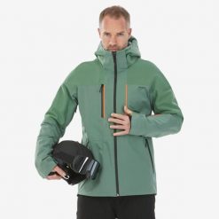 Kurtka narciarska męska Wedze 500 Sport. Zielone kurtki sportowe męskie WED'ZE, na zimę, m, bez wzorów, bez kaptura, narciarskie. Za 599.99 zł.