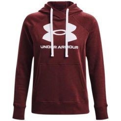 Bluza damska Under Armour Rival Fleece Logo Hoodie. Czerwone bluzy damskie Under Armour, xl, bez wzorów, casualowe, bez ramiączek, bez kaptura. Za 186.99 zł.