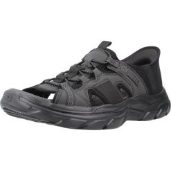 Sandały SKECHERS SLIP-INS REVOLTED SS Czarny. Czarne sandały męskie Skechers, bez wzorów, z materiału, bez zapięcia. Za 279.99 zł.