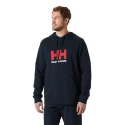 Bluza z kapturem Helly Hansen HH Logo 2.0. Niebieskie bluzy sportowe męskie Helly Hansen, m, bez wzorów, z bawełny, z kapturem. W wyprzedaży za 307.70 zł.
