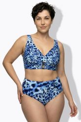 Damskie Bikini zwierzęcy wzór miękkie miseczki regulowane ramiączka. Niebieskie stroje kąpielowe damskie Ulla Popken, plus size, bez wzorów, z elastanu. Za 191.99 zł.