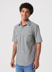 WRANGLER SS WESTERN SHIRT MĘSKA KOSZULA W KRATĘ KRATA GREEN CHECK 112350581 W5H8016174. Zielone koszule męskie Wrangler, m, bez wzorów, bez kołnierzyka, bez ramiączek. Za 139.99 zł.