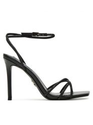 Steve Madden Sandały Slayed SM11002948 Czarny. Czarne sandały damskie Steve Madden, bez wzorów, ze skóry, bez obcasa, na szpilce, bez zapięcia. Za 319.99 zł.