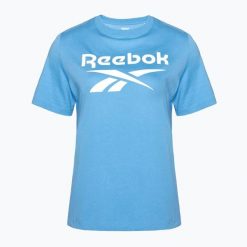 Koszulka Reebok Identity Big Logo Tee. Niebieskie bluzki damskie REEBOK FITNESS, bez wzorów, sportowe, bez kołnierzyka, bez ramiączek. Za 59.99 zł.