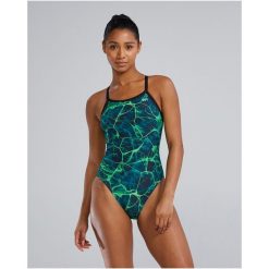 Strój pływacki damski TYR W DMDFIT SYNAPSE. Niebieskie bikini TYR, bez wzorów. Za 298.30 zł.