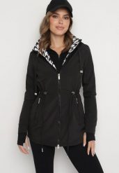 Czarna Kurtka Parka Ściągana w Pasie Aridra. Czarne kurtki damskie Born2be, m, bez wzorów, z jeansu, bez kaptura. Za 159.99 zł.