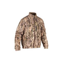 Kurtka myśliwska 100 warm camo. Zielone kurtki sportowe męskie SOLOGNAC, s, bez wzorów, z materiału, bez kaptura. Za 149.99 zł.