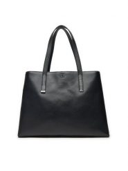 Calvin Klein Torebka Ck Plaque Medium Shopper K60K612782 Czarny. Czarne shopperki damskie Calvin Klein, bez wzorów, ze skóry, bez dodatków. Za 439.99 zł.