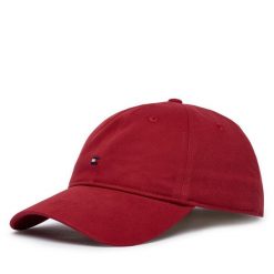 Czapka z daszkiem Tommy Hilfiger. Czerwone czapki damskie Tommy Hilfiger, bez wzorów. Za 169.99 zł.